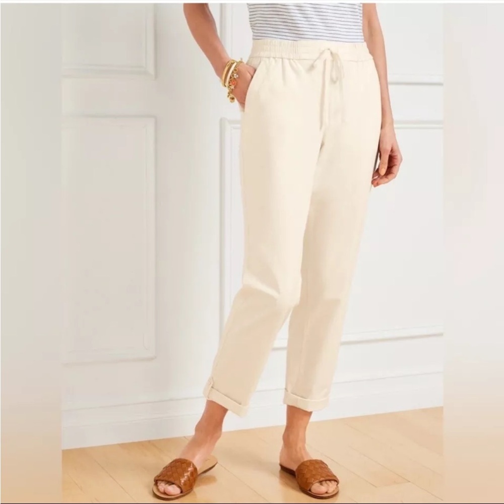 Talbots Easy Slim Leg Tab Ankle Pant - Ivory Size XSmall - Picture 1 of 7